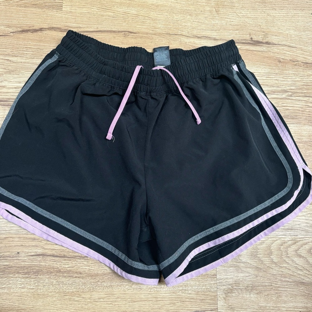 Champion Black and Pink Athletic Shorts with Elastic Waistband